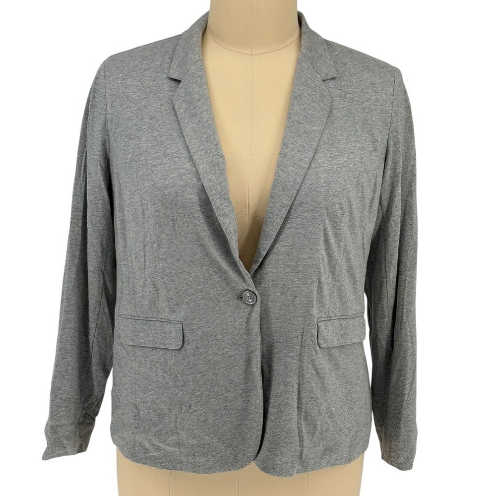 Company Ellen Tracy Knit Blazer Grey Heather Cotton Rayon XXL‎